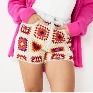 DENIM SHORTS: Crocheted Shorts High Rise 2.5” Inseam SO Brand Size 1/25